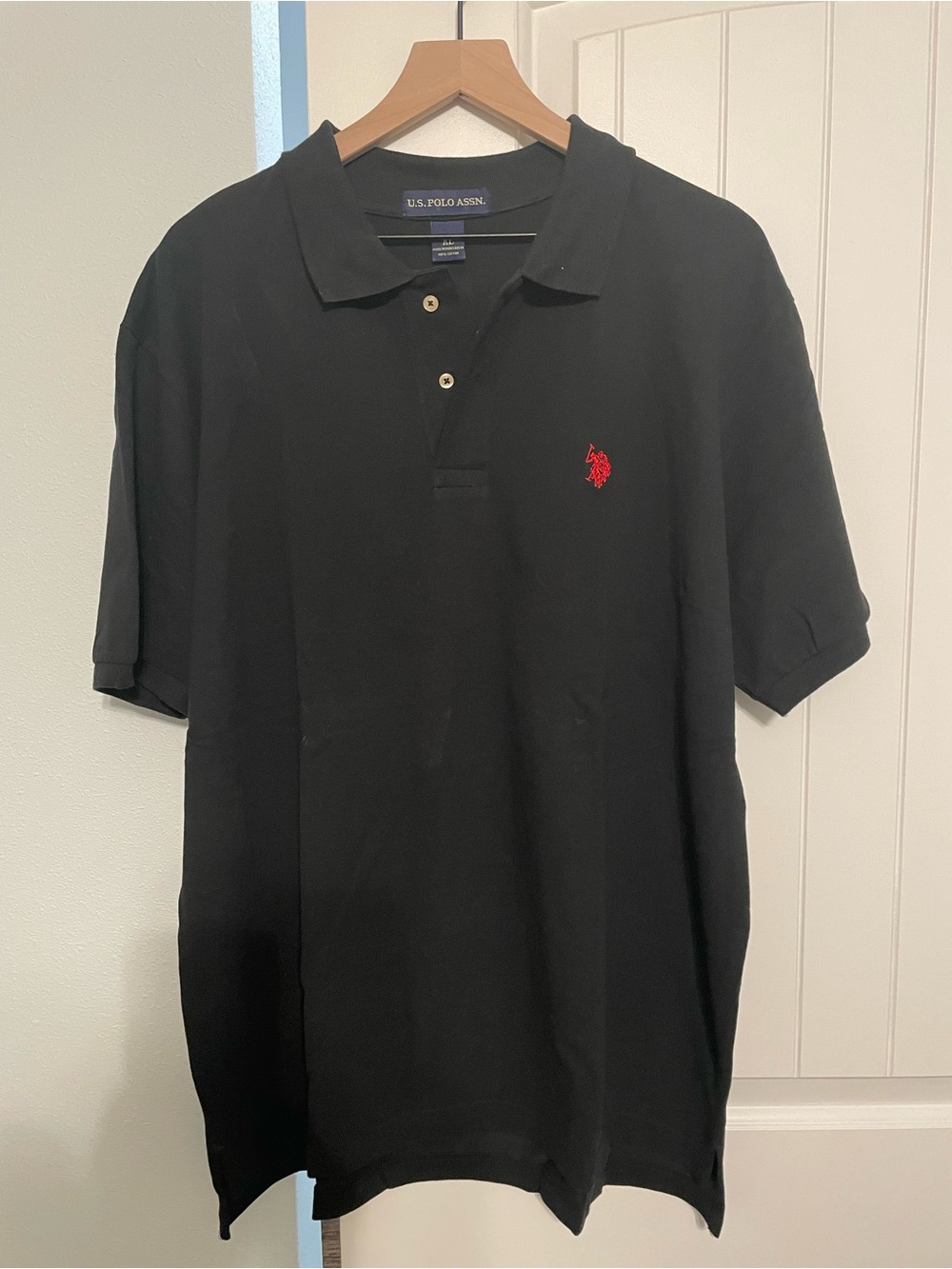 U.S. Polo Assn. Black Polo with Red Embroidered Logo